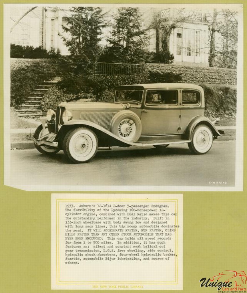 1933 Auburn Press Release Page 1